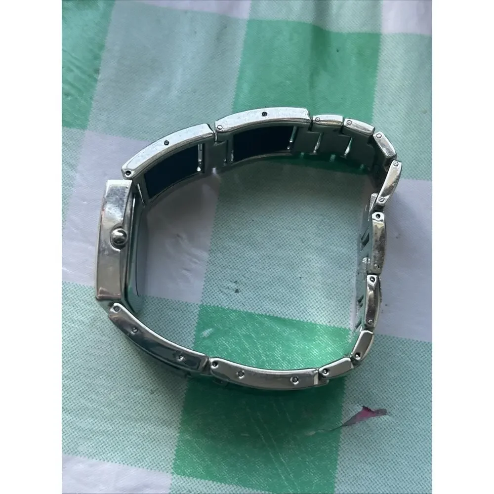 Geneva Silver Tone Black And Silver Camo Band Women’s Quartz Watch